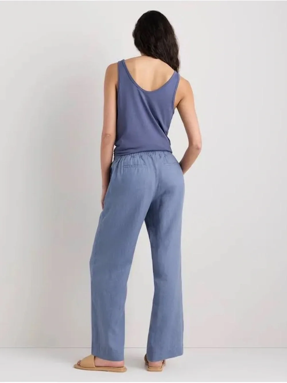 Quince L 100% European Linen Drawstring Wide-Leg Pants Cozy Casual Comfort Fall